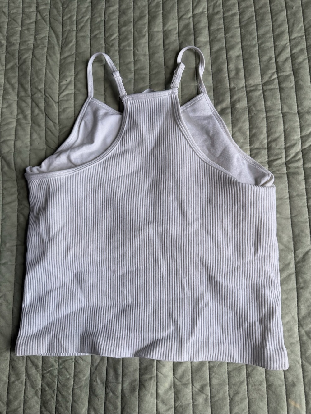 White ribbed athletic tank - Picture 4 of 4